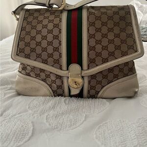 Gucci Large GG Canvas Web Treasure Flap Bag – Vintage Authentic - SOLD AS IS